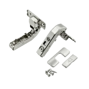 Петля +90 внутренняя AQ Clip с эксцентриком без пружины (с заглушками и саморезами)