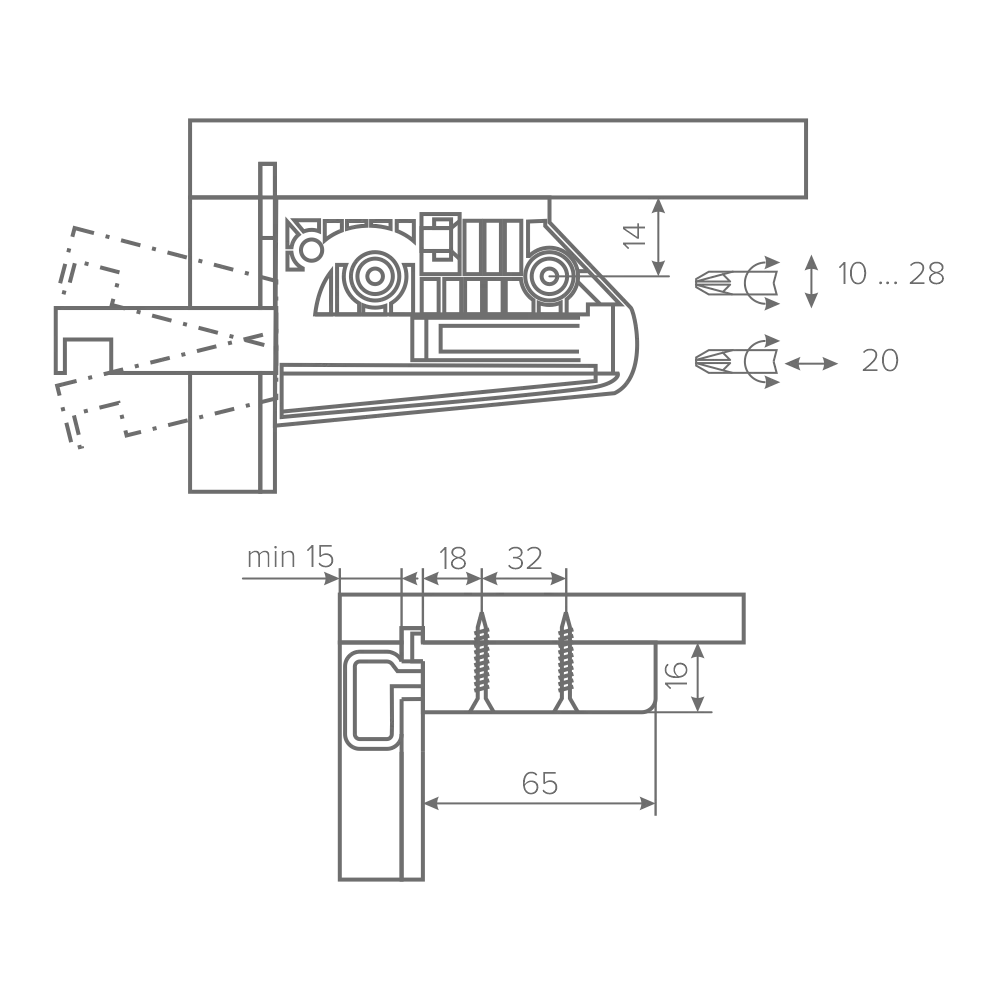 Навес AQ HOLD 06 под саморезы нагрузка 50 кг левый