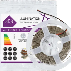 ЛЕНТА светодиодная AQ LED-LINE 2835 120 LED/м 24V 9,6W/м 8 мм IP20 нейтральный белый 5 м (15.0020)