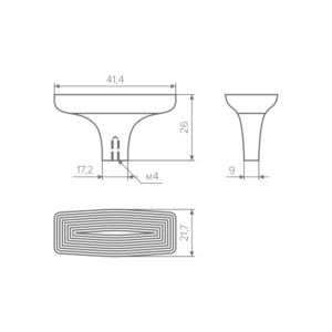 Ручка-кнопка AQ Tetra золото брашированное