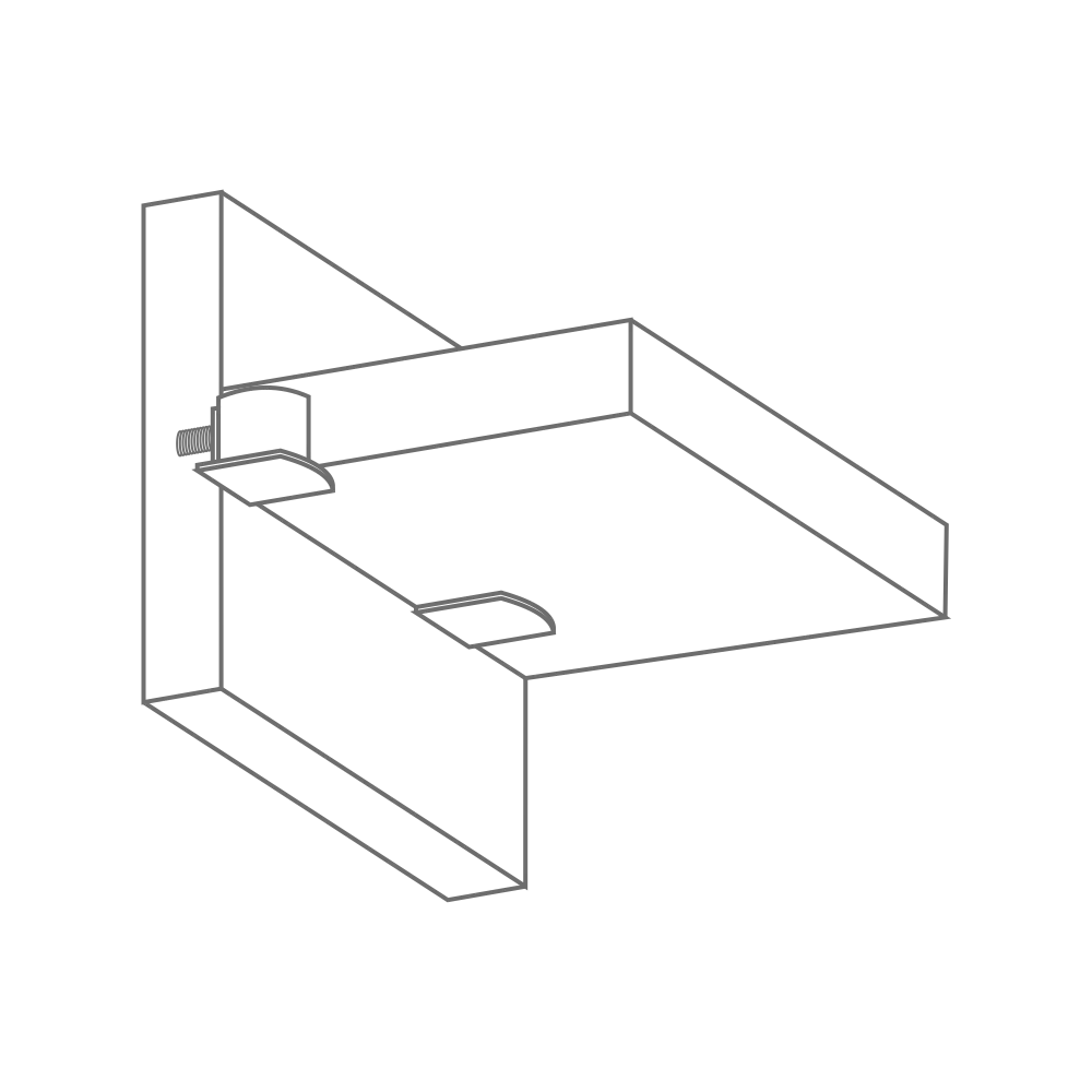 Полкодержатель AQ SHELF 03 скрытого монтажа черный никель (1000 шт.)