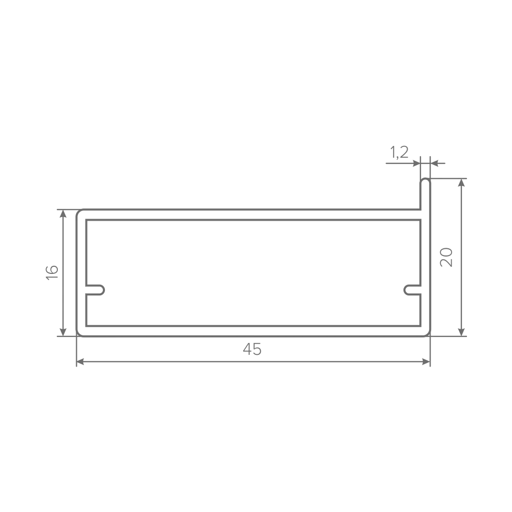 Профиль для фасадов AQ FRAME Z-12 5600 мм алюминий