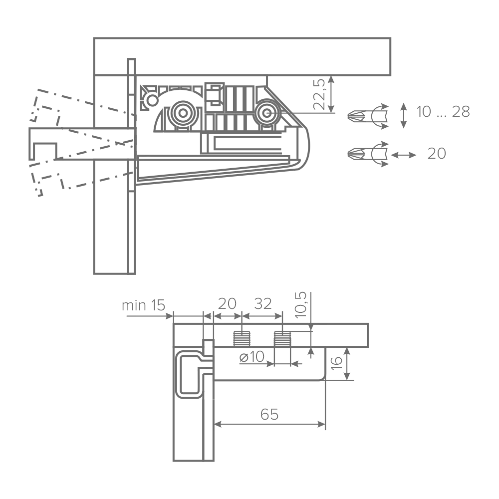 Навес AQ HOLD 06 под запрессовку нагрузка 65 кг правый
