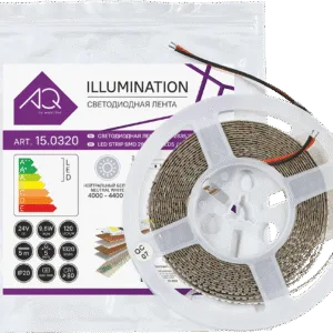 ЛЕНТА светодиодная AQ LED-LINE 2835 120 LED/м 24V 9,6W/м 5 мм IP20 нейтральный белый 5 м (15.0019)