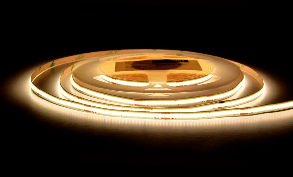 ЛЕНТА светодиодная AQ LED-LINE COB 480 LED 24V 9,6W/м 5 мм IP20  теплый белый 5 м (15.0303С)