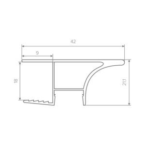 Ручка-профиль с подсветкой AQ Gola-X для верхней базы ДСП 18мм 5000 мм алюминий