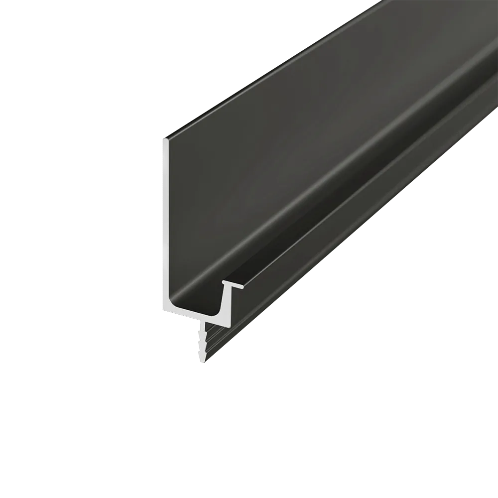 Ручка-профиль торцевая AQ J-line (ДСП+стекло) 5000 мм черный графит матовый