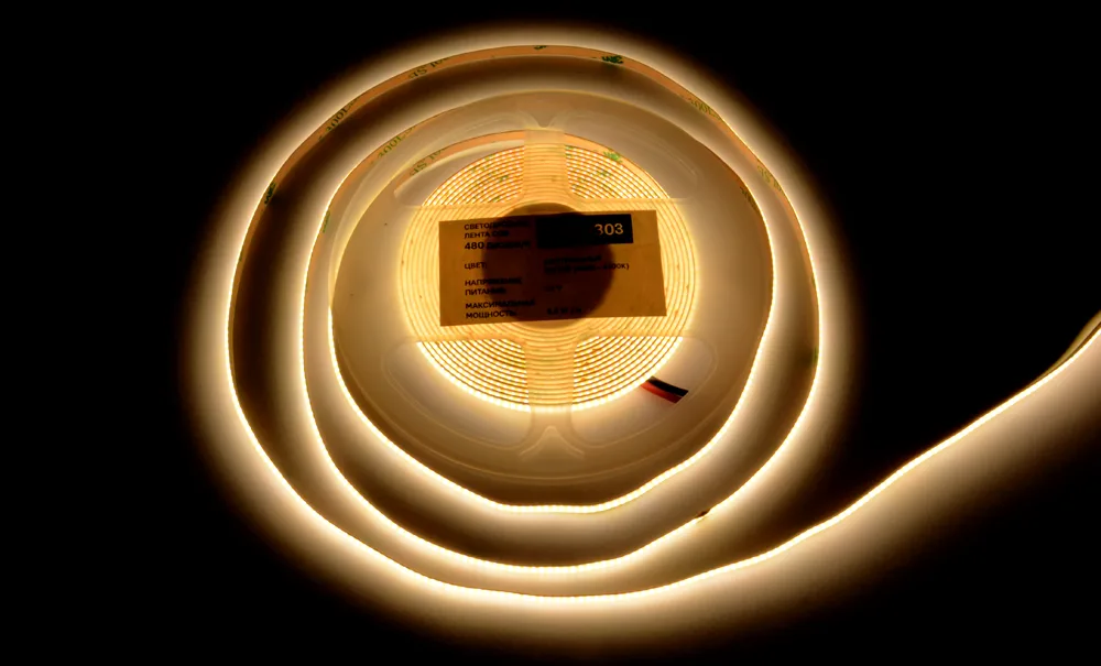 ЛЕНТА светодиодная AQ LED-LINE COB 480 LED 24V 9,6W/м 5 мм IP20  теплый белый 5 м (15.0303С)