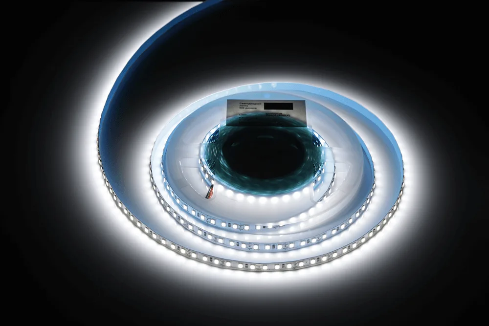 Лента светодиодная AQ LED-LINE 2835 120 LED/м 12V 9,6W/м 8 мм IP20 холодный белый 5 м (15.0016)