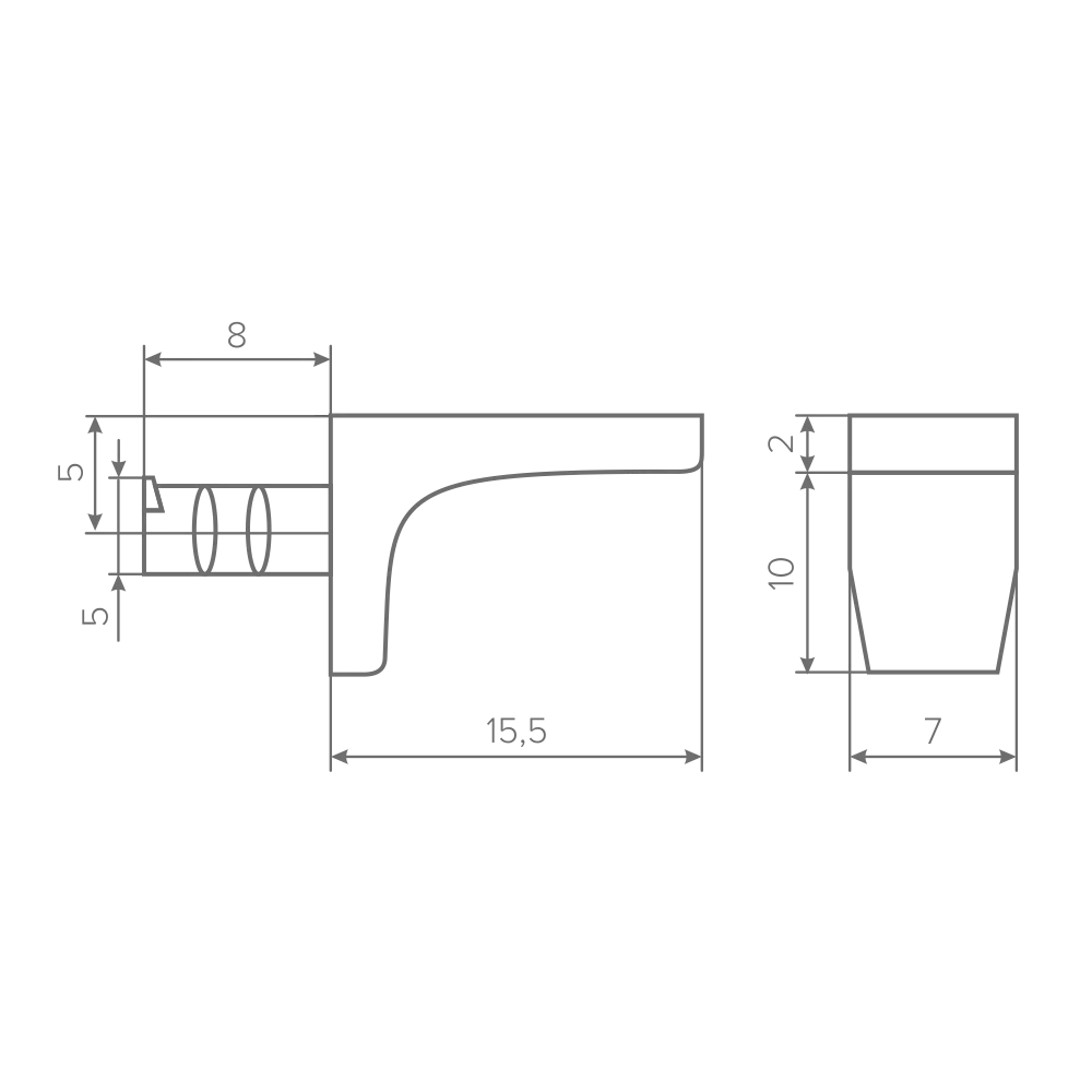 Полкодержатель AQ SHELF 01 забивной никель