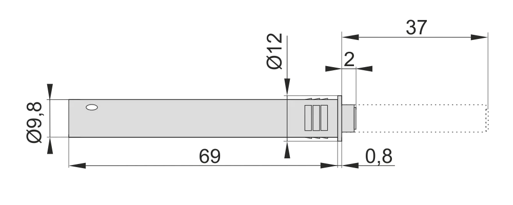 Толкатель AQ ONE-PUSH врезной с магнитным оконч. графит