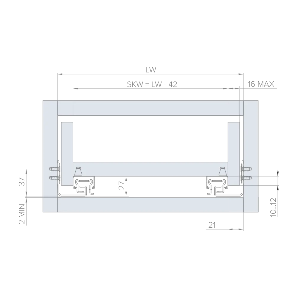 Направляющая скрытого монтажа AQ STEALTH soft (ДСП до 16мм) 270