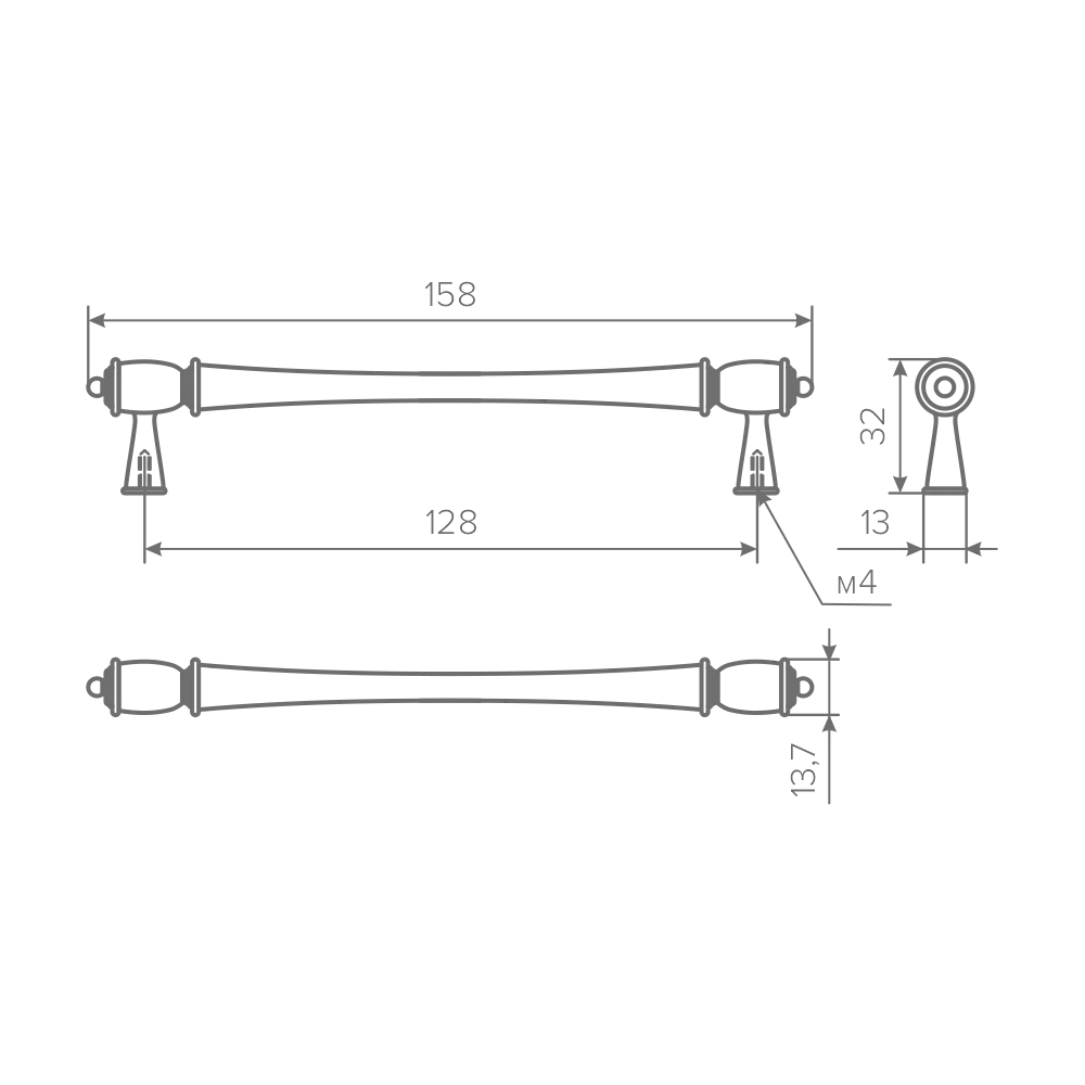 Ручка AQ Capella C=128 черный матовый