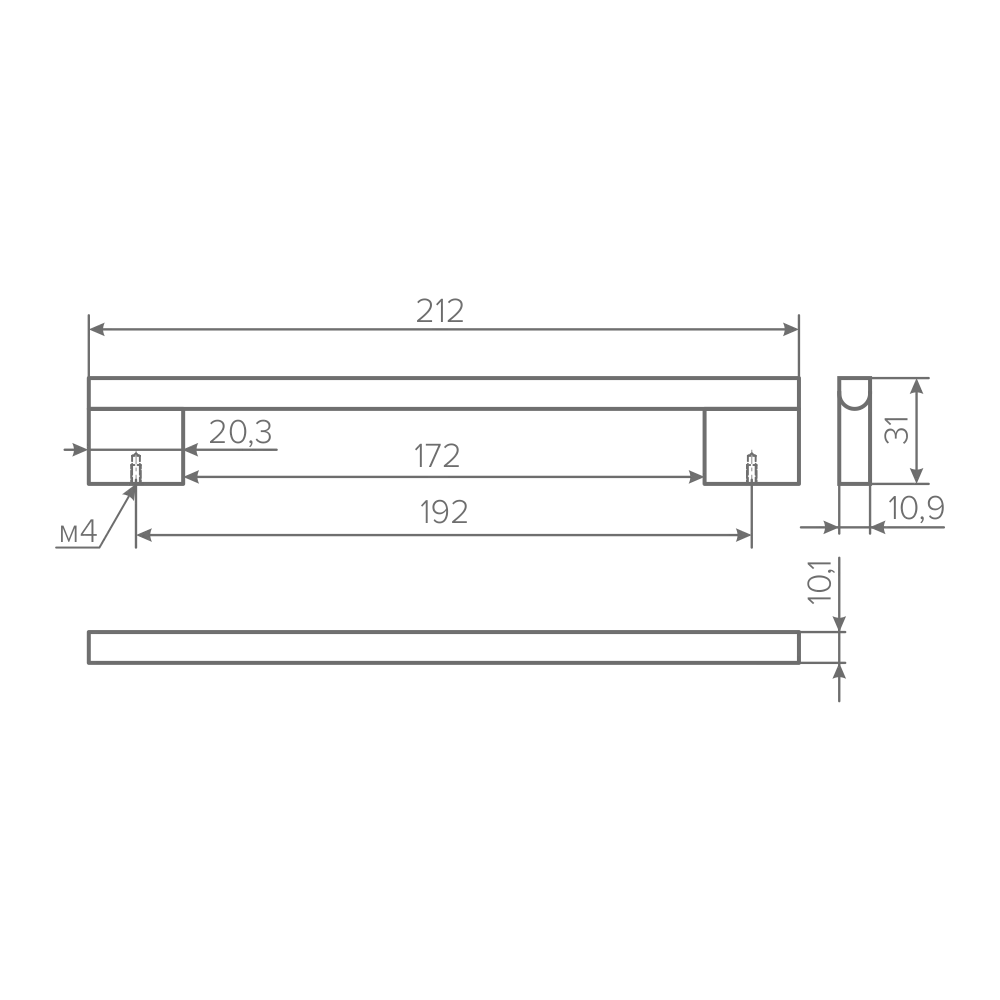 Ручка AQ Elegance С=192 белый матовый