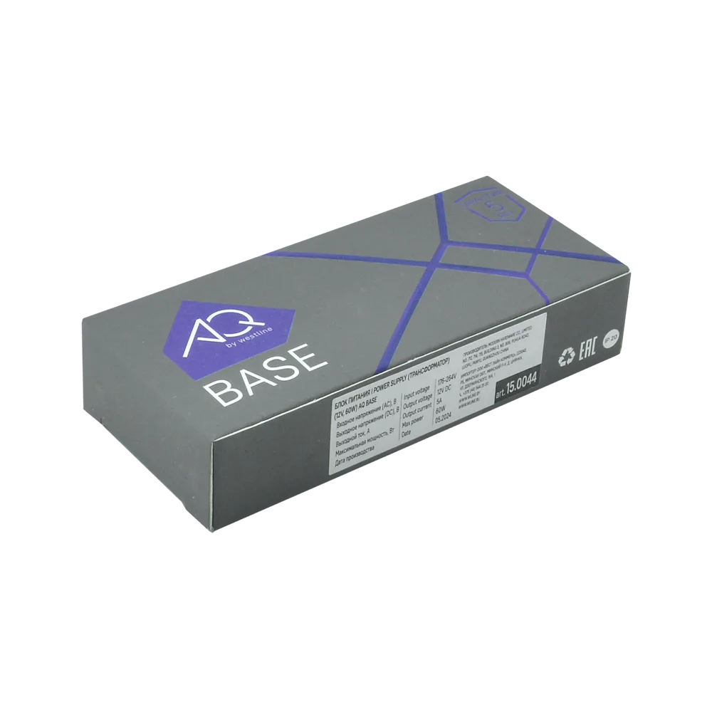 Блок питания AQ BASE 220V/12V IP20 60W