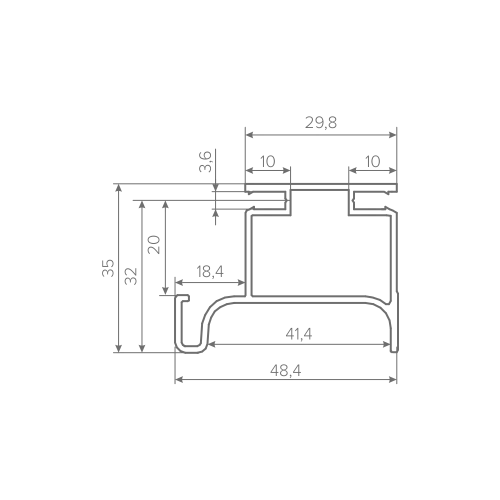 Профиль вертикальный AQ Gola-X L-формы ДСП 18мм 5000 мм черный матовый