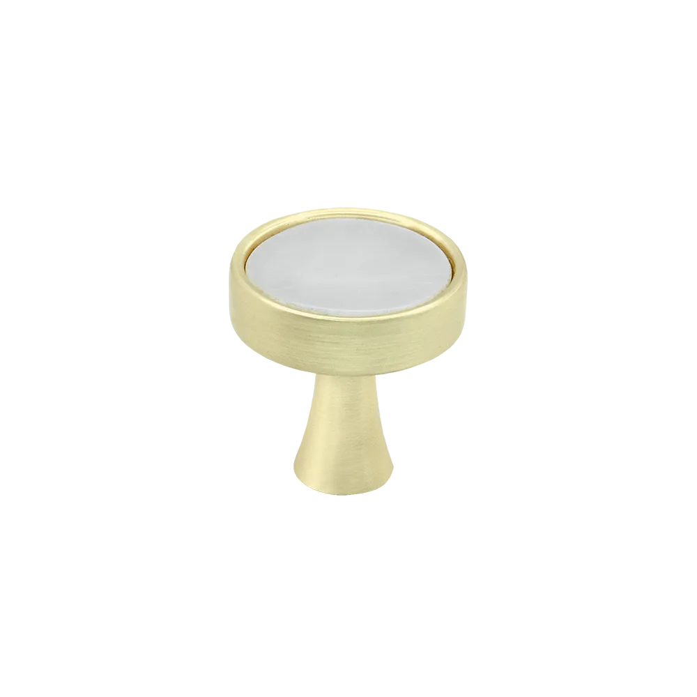 Ручка-кнопка AQ Nova золото брашированное+белый