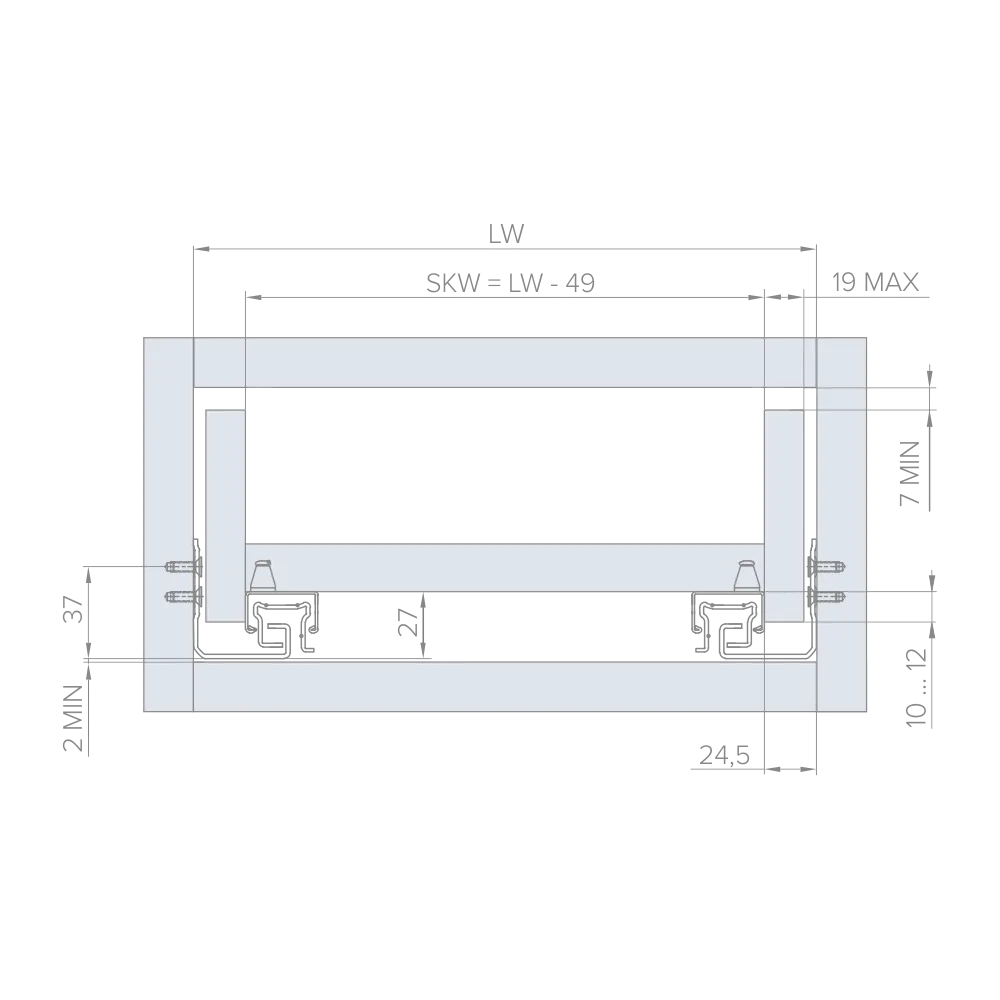 Направляющая скрытого монтажа AQ STEALTH soft (ДСП до 19мм) 500