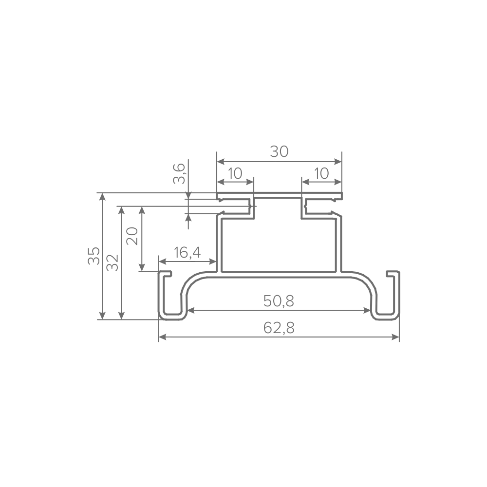Профиль вертикальный AQ Gola-X С-формы ДСП 16мм 5000 мм белый матовый