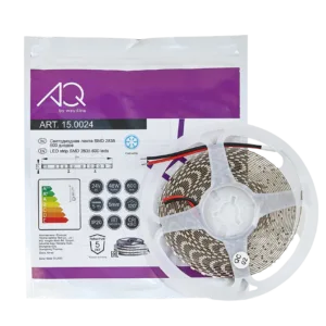 ЛЕНТА светодиодная AQ LED-LINE 2835 120 LED/м 24V 9,6W/м 5 мм IP20 холодный белый 5 м