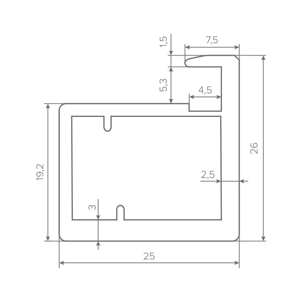 Профиль для фасадов AQ FRAME F20 4000 мм черный