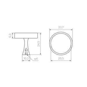 Ручка-кнопка AQ Nova золото брашированное+белый