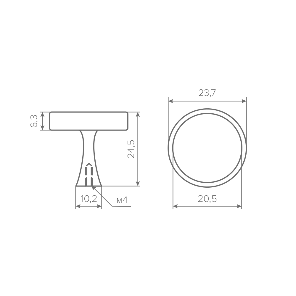 Ручка-кнопка AQ Nova золото брашированное+белый