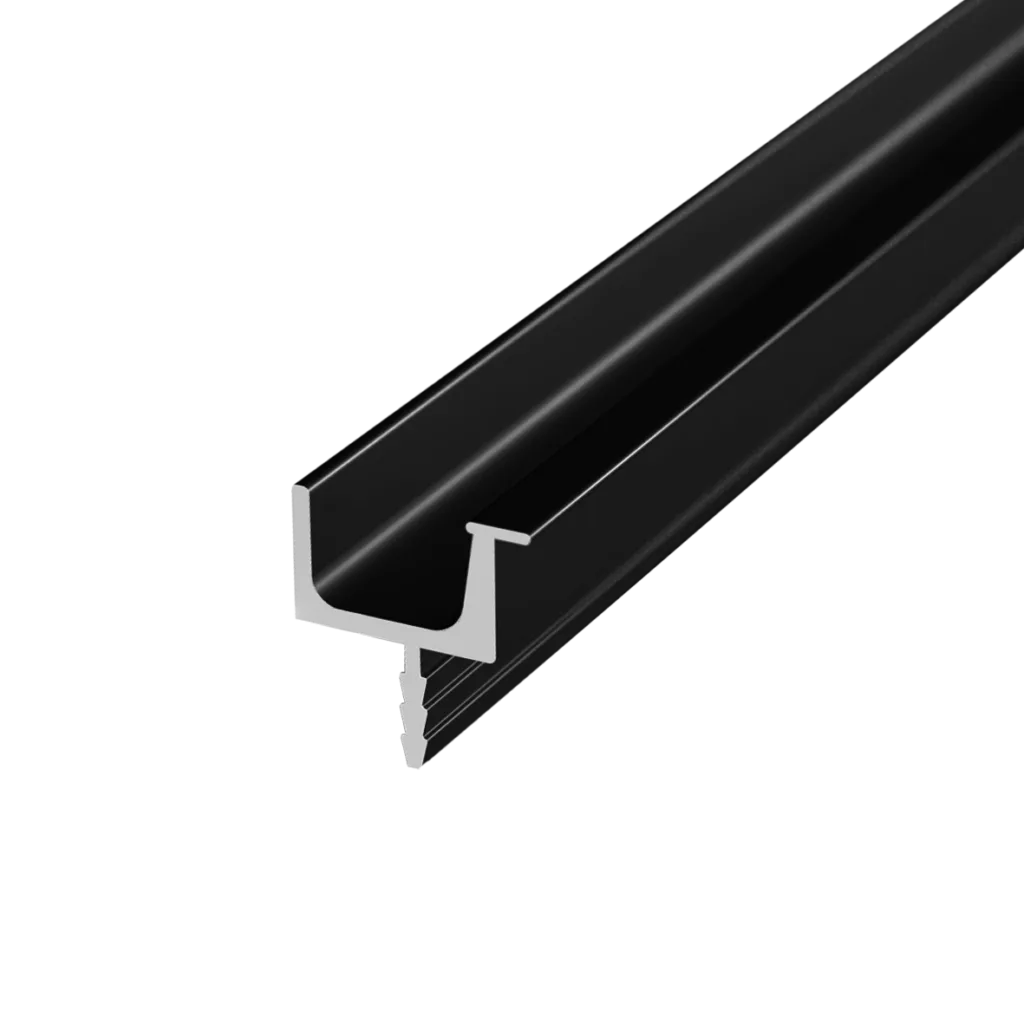 Ручка-профиль торцевая AQ U-line (ДСП+стекло) 4000 мм черный