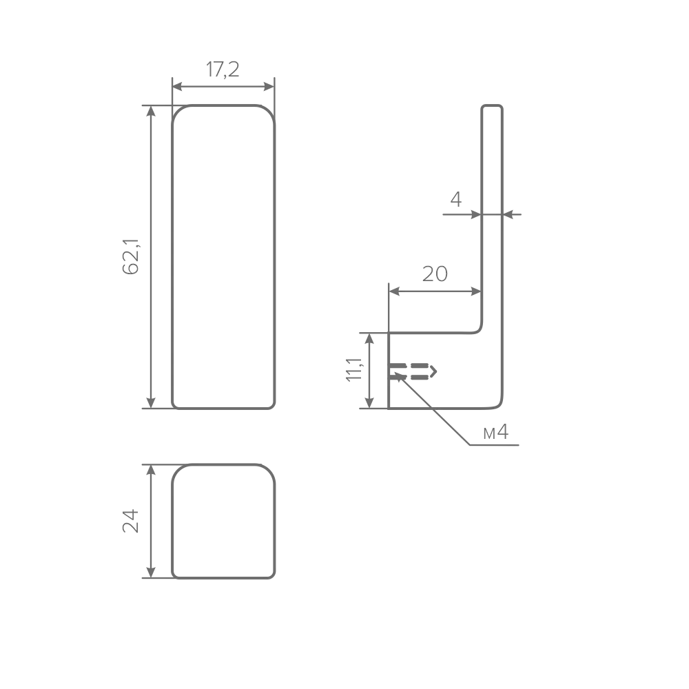 Ручка-кнопка AQ Alhena черный матовый
