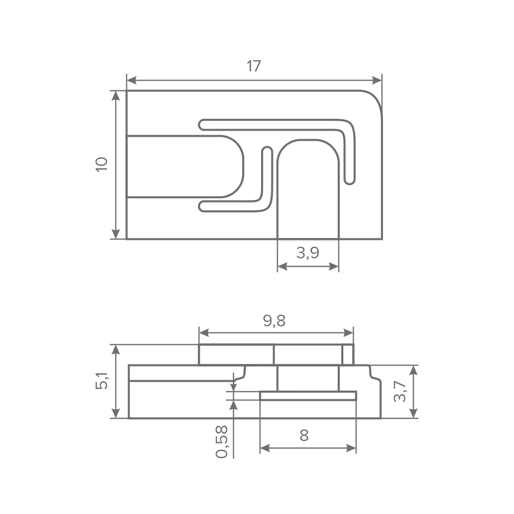 Коннектор AQ LINK угловой для светодиодных лент 8 мм