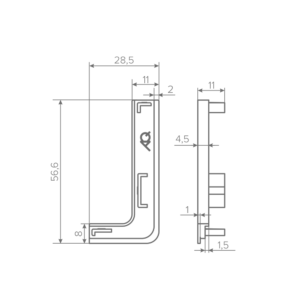 Заглушка контурная правая для горизонт. L-образного профиля AQ Gola-X белый