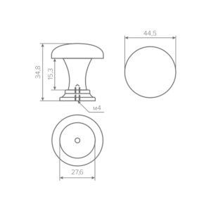 Ручка-кнопка AQ Lyra D-45 черный матовый
