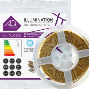 Лента светодиодная AQ LED-LINE COB 480 LED 12V 9,6W/м 5 мм IP20 холодный белый 5 м (15.0304С)