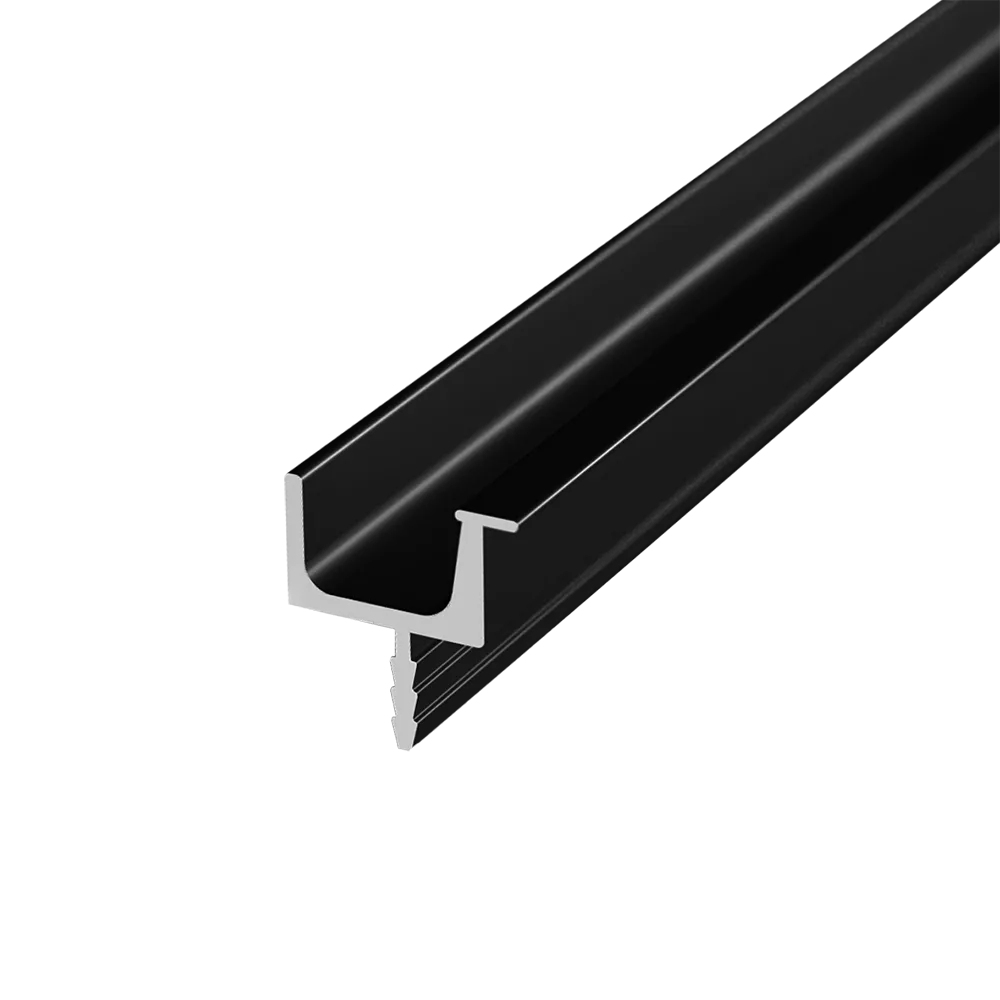 Ручка-профиль торцевая AQ U-line (ДСП+стекло) 5000 мм черный матовый