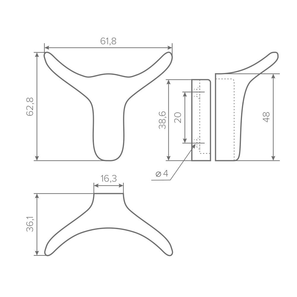 Крючок AQ Tarandus черный матовый