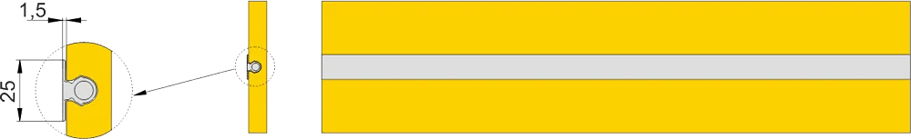 Выпрямитель фасада AQ LINER 01 врезной декоративный 2400-2800 мм медь