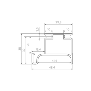Профиль вертикальный AQ Gola-X L-формы ДСП 18мм 5000 мм черный
