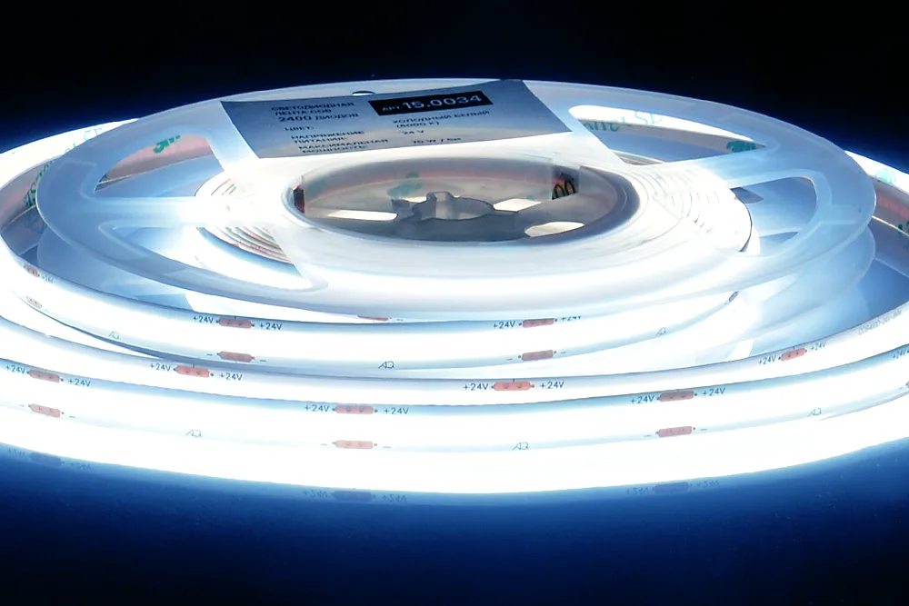 ЛЕНТА светодиодная AQ LED-LINE COB 480 LED/м 24V 14W/м 8 мм IP20 холодный  белый 5 м (15.0034)