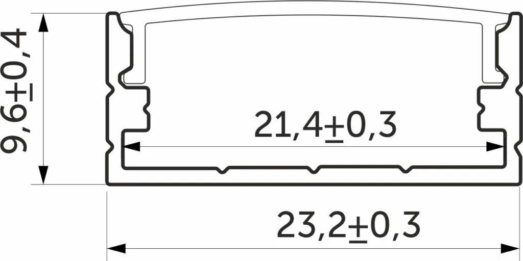 Профиль алюминиевый накладной SIRIUS-2310M с экраном, цвет алюминий, 2м, AKS