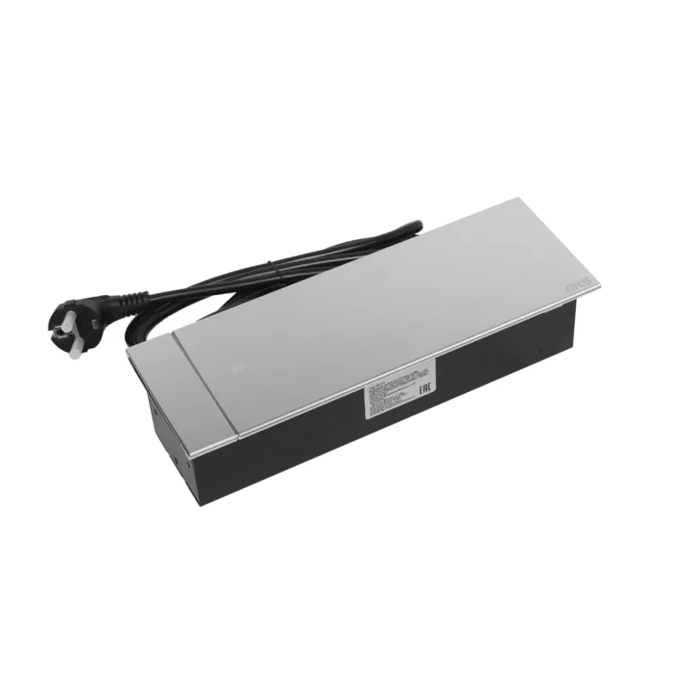 Выдвижной удлинитель Hollander, 2 розетки, 2xUSB A, HDMI, LAN, шлиф. сталь AKS