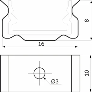 Держатель для накладного профиля SIRIUS-1407S, AKS