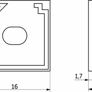 Заглушка к алюминиевому профилю ORION-1616Q, форма квадрат, AKS