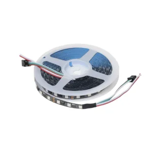 Лента светодиодная RGB SPI ("Бегущий огонь") - 10W/m, 12V, 10мм, 5050, 60 д/м, IP20, цветная - 5м, AKS