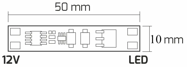 Выключатель встраиваемый в профиль, на взмах, с диммированием, 12/24V, 60W/120W, AKS