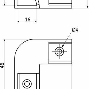 Уголок для профиля ORION-1616C, цвет белый, AKS