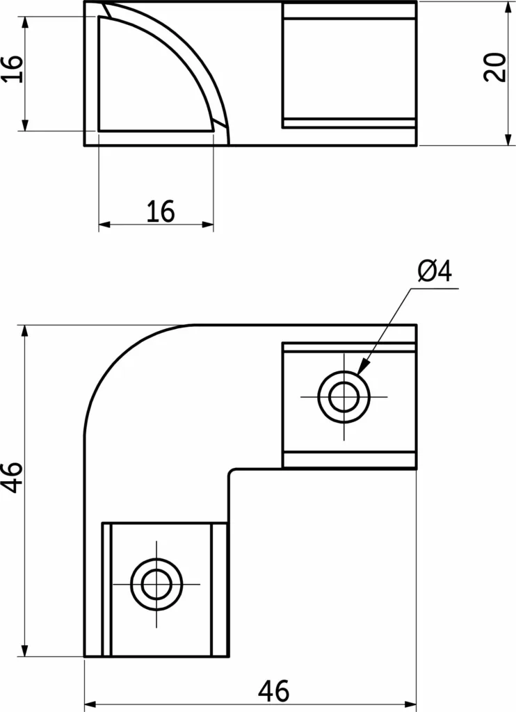 Уголок для профиля ORION-1616C, цвет белый, AKS