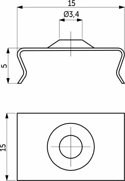 Держатель для накладного профиля Line (POLARUS), HLT