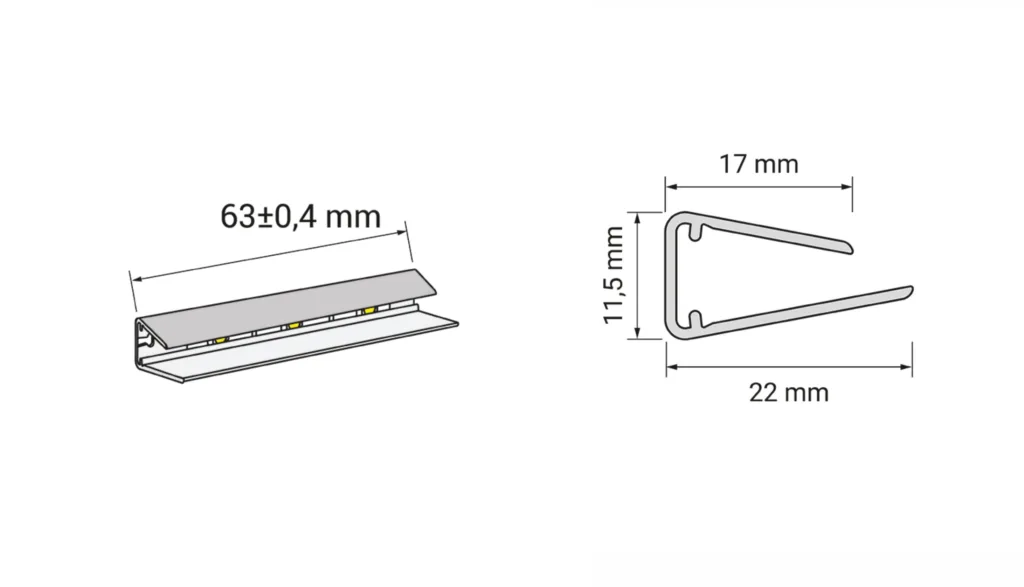 Клипса светодиодная Prismatic FT2D, 3диода, 12VDC/0,25W, пластиковая, теплый белый, HLT