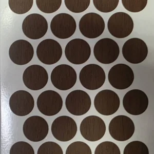 Заглушка самоклеящаяся д.18 мм 32шт. орех темный