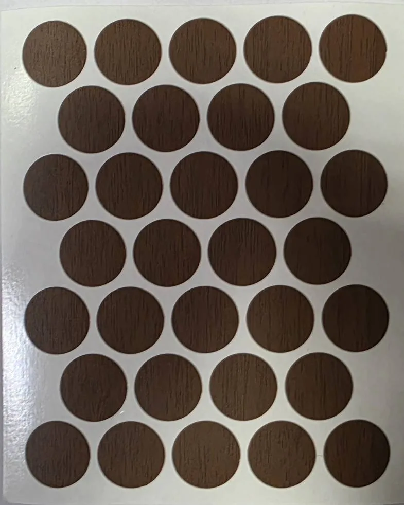 Заглушка самоклеящаяся д.18 мм 32шт. орех темный